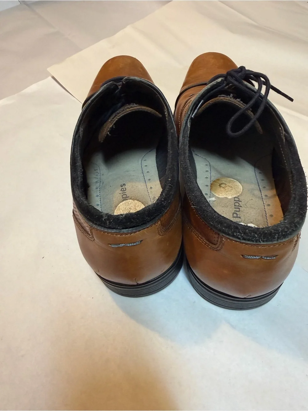 Hush Puppies Men’s Brown Leather Cap Toe Oxford Dress Shoes Size 8